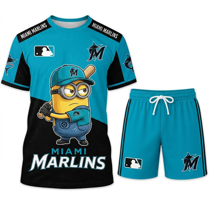 All 30 Teams Available-COMBO GIFTS FOR BASEBALL FAN | Sport Fan Set — T-Shirt + Shorts