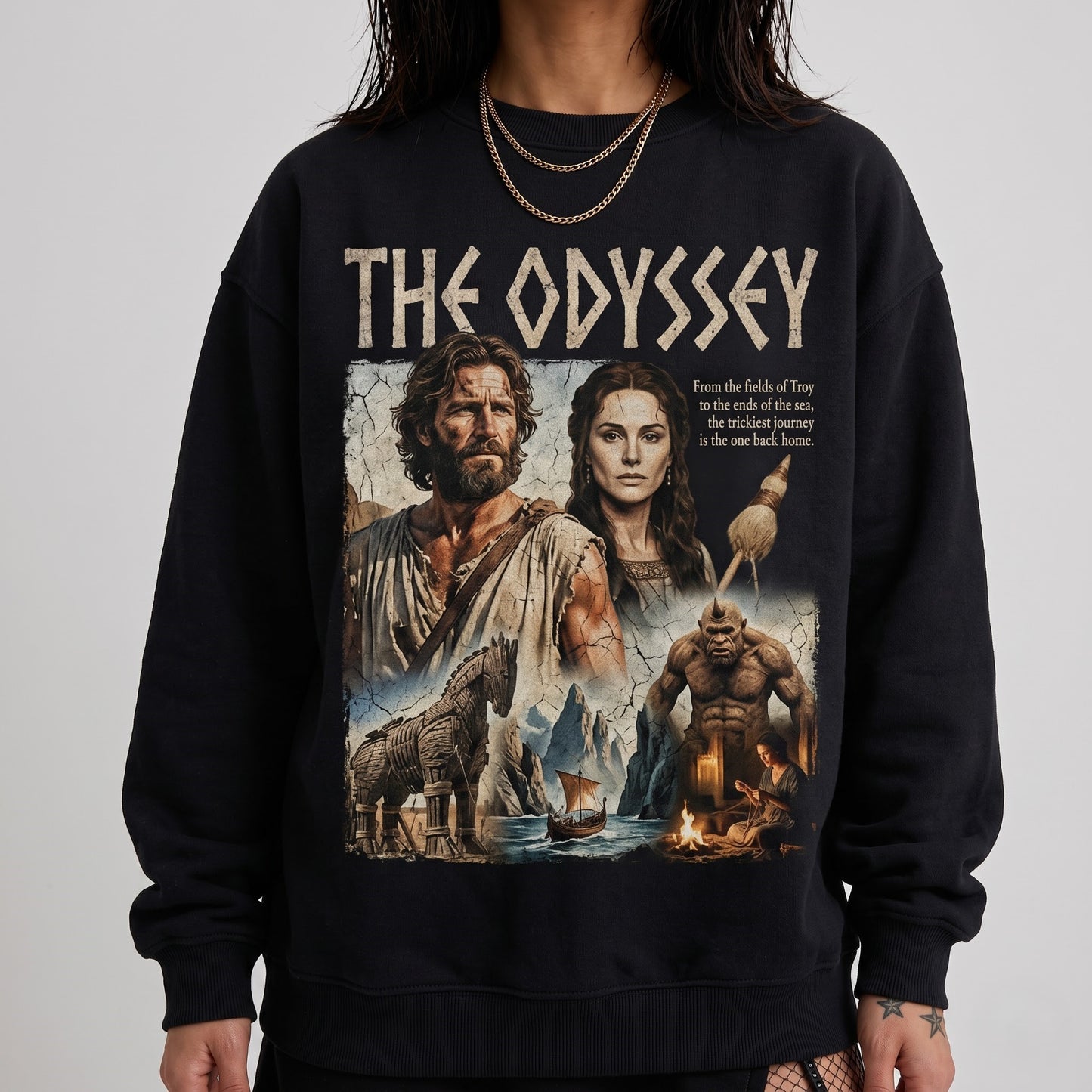 Greek Mythology Graphic Shirt — The Odyssey Inspired T-Shirt — Sweatshirt — Hoodie & Zip Hoodie — An - Custom Fan Apparel Image 4