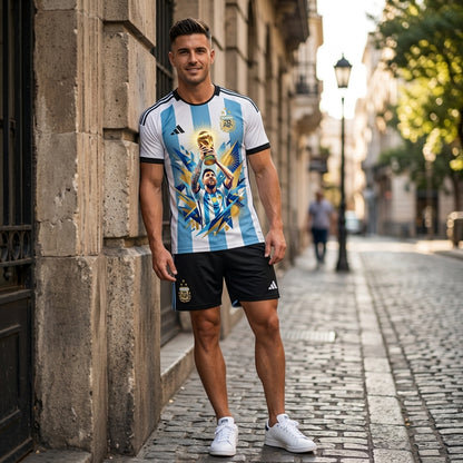 Special Edition Football Legend T-Shirt + Shorts Set, Pink Soccer Fan Outfit