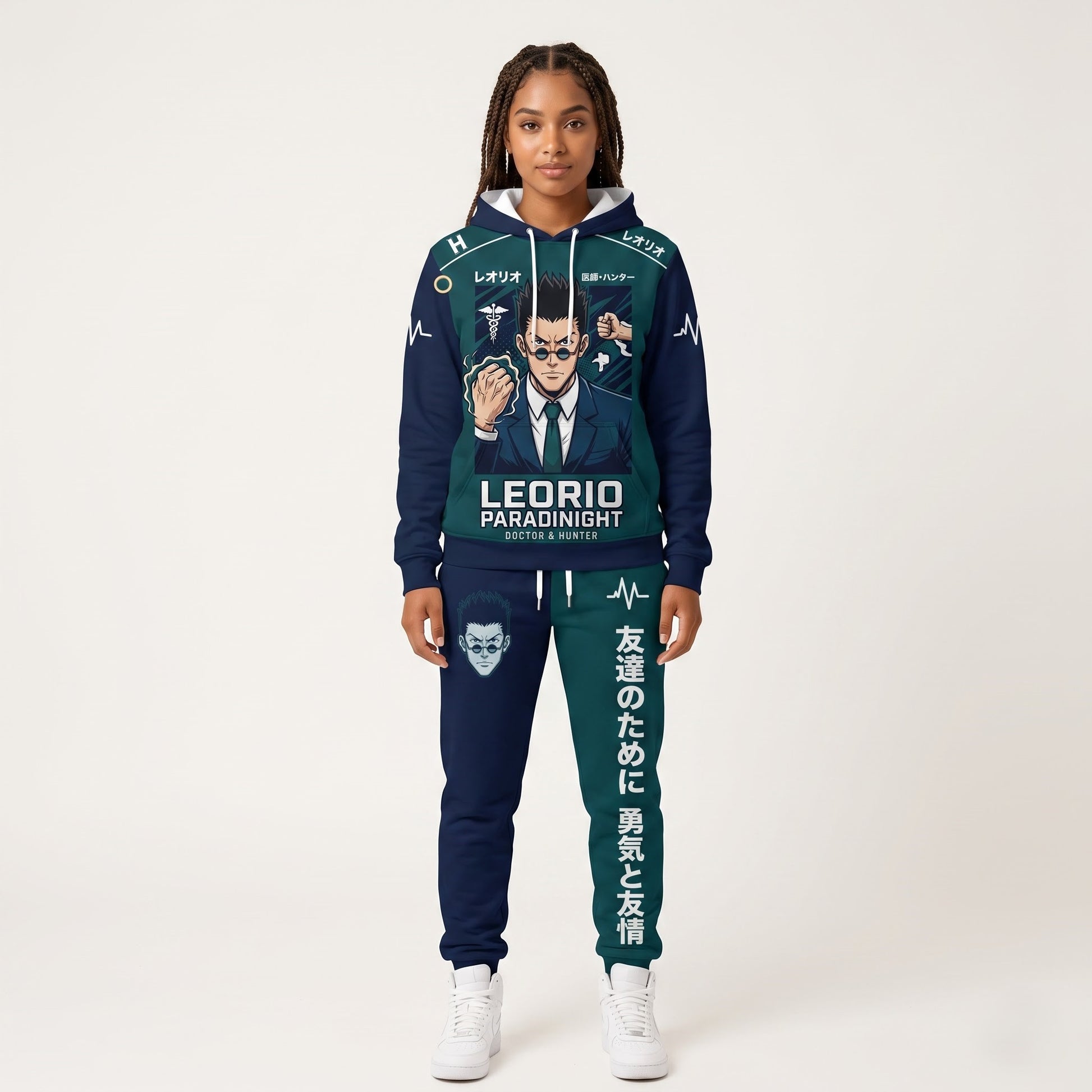 Anime Hunter Hoodie & Sweatpants Set — Manga Inspired Tracksuit — Character Graphic Jogger Set for A - Custom Fan Apparel Image 12