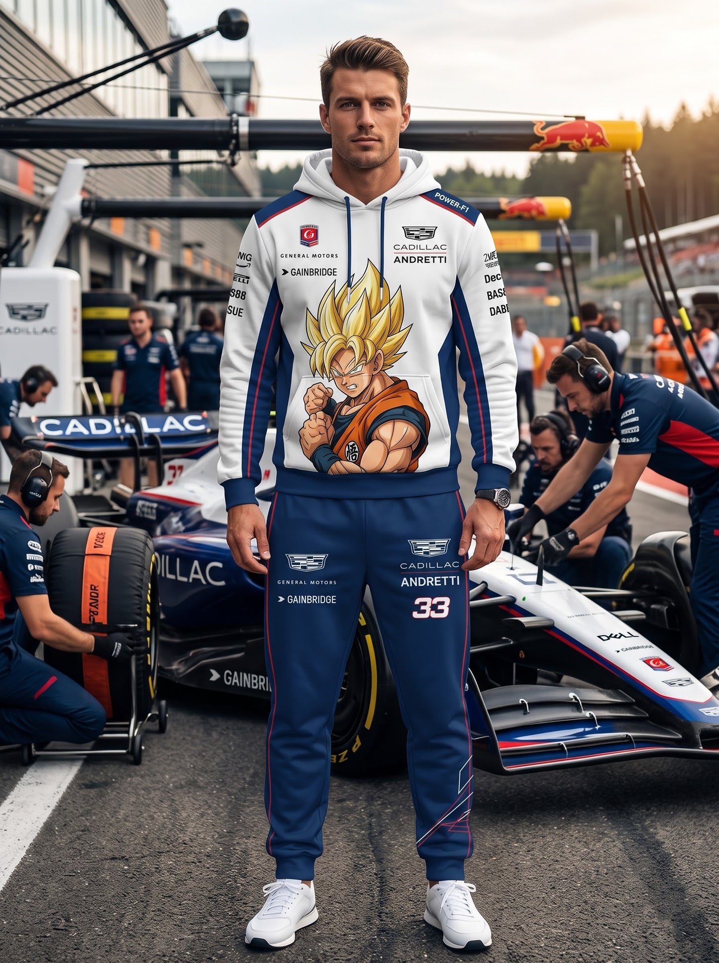 Sport Racing F1 x Son Goku Set — Hoodie & Sweatpants | 11 Formula Team Inspired Dragon Style