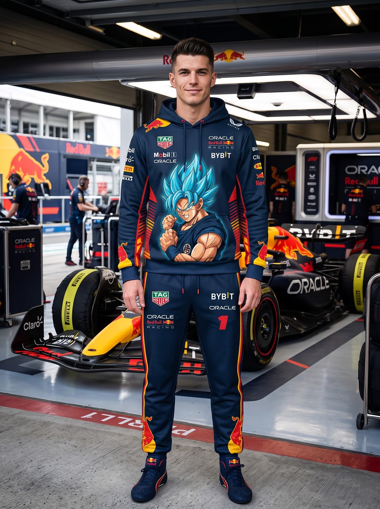 Sport Racing F1 x Son Goku Set — Hoodie & Sweatpants | 11 Formula Team Inspired Dragon Style