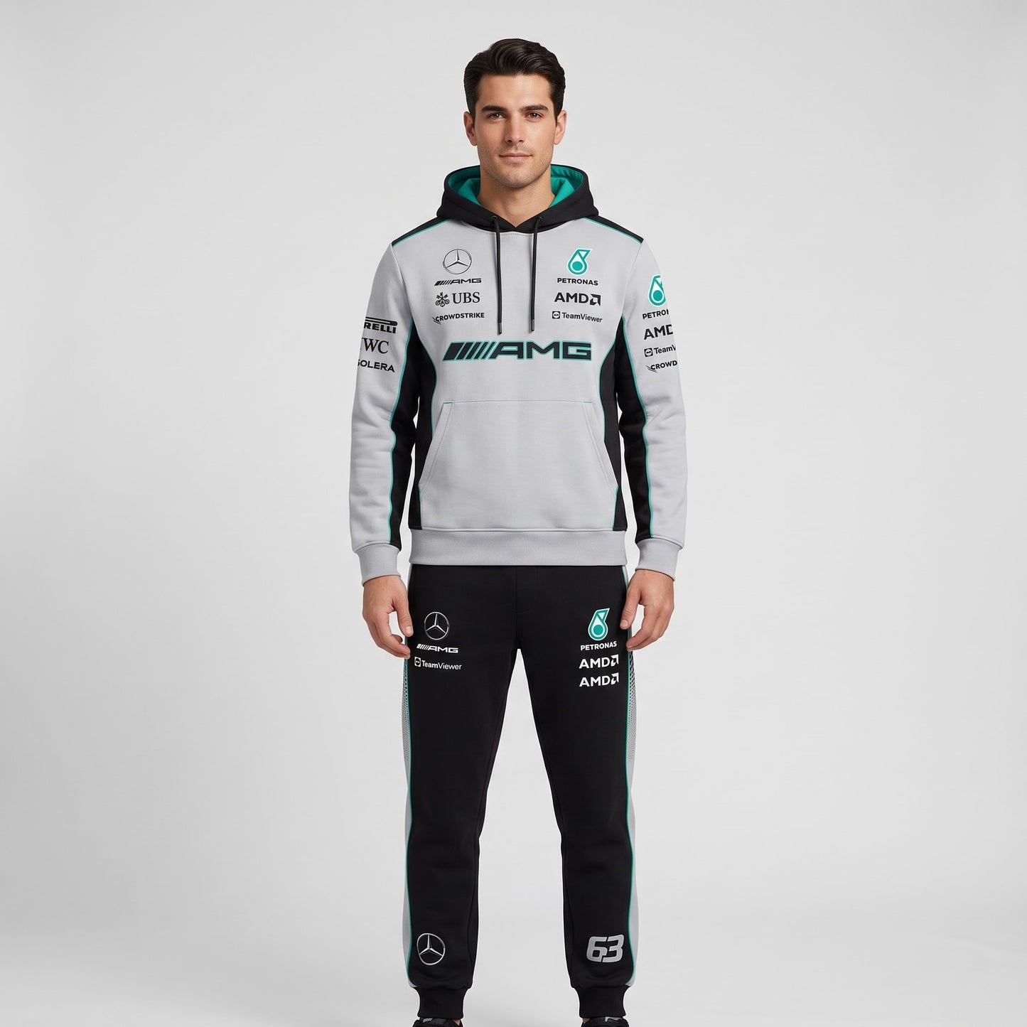 Formula Racing F1 Hoodie & Sweatpants Set — Motorsport Team Inspired Tracksuit — Racing Fan Outfit 2 - Custom Fan Apparel Image 6