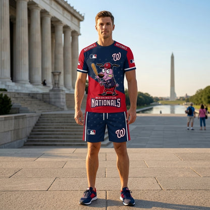 Sport Fan Set T-Shirt + Shorts, Cartoon Dog Baseball Inspired Outfit | All 30 Teams Available
