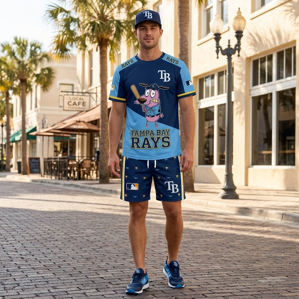 Sport Fan Set T-Shirt + Shorts, Cartoon Dog Baseball Inspired Outfit | All 30 Teams Available