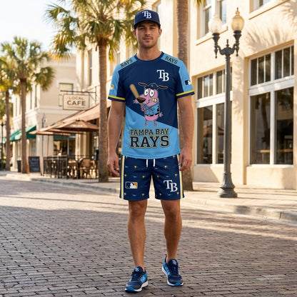 Sport Fan Set T-Shirt + Shorts, Cartoon Dog Baseball Inspired Outfit | All 30 Teams Available