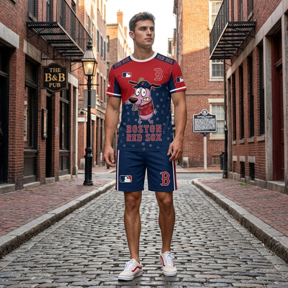 Sport Fan Set T-Shirt + Shorts, Cartoon Dog Baseball Inspired Outfit | All 30 Teams Available