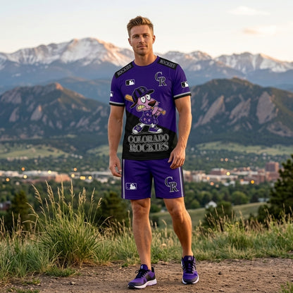 Sport Fan Set T-Shirt + Shorts, Cartoon Dog Baseball Inspired Outfit | All 30 Teams Available