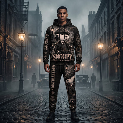 Limited Edition Snoopy Peaky Blinder Hoodie & Sweatpants Set