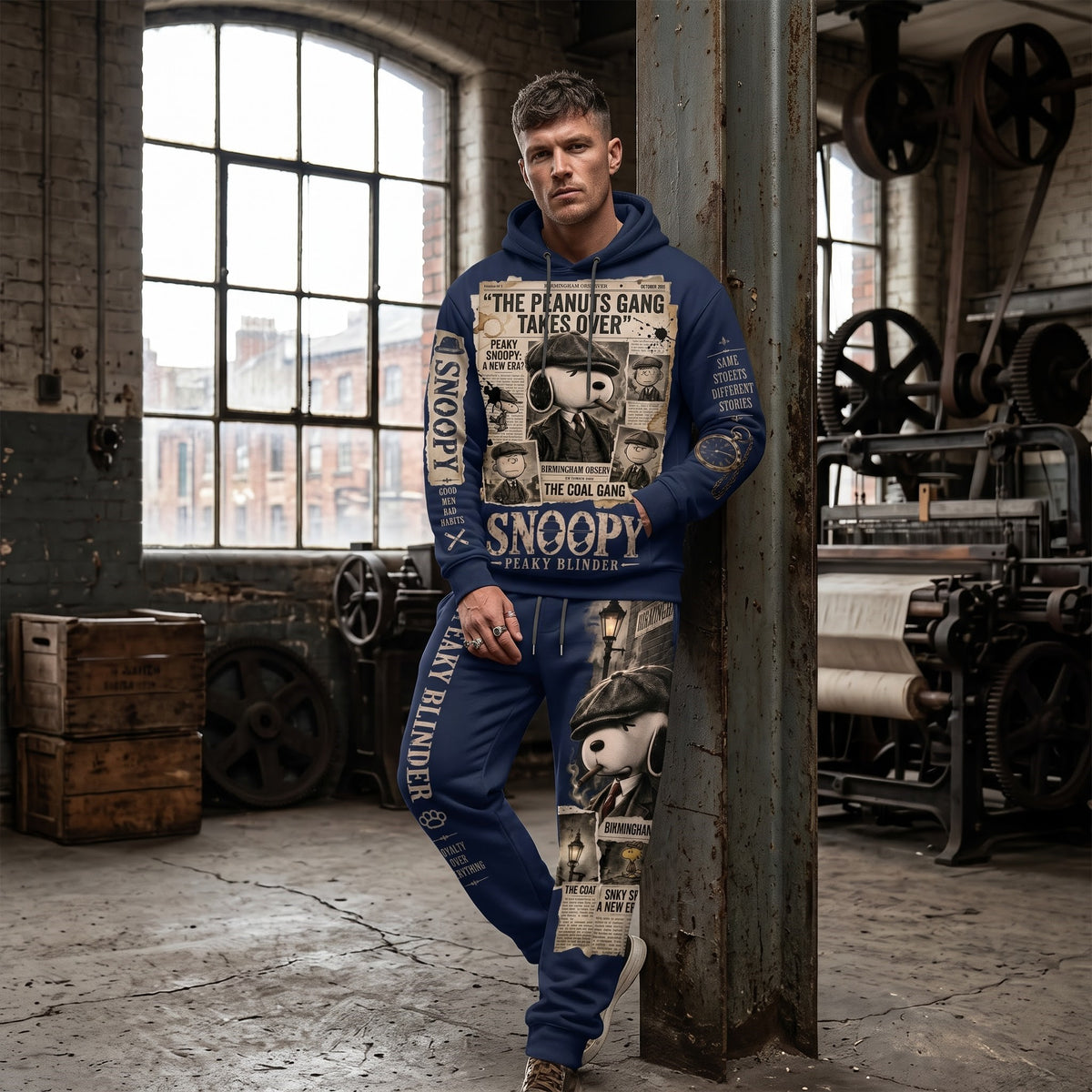 Limited Edition Snoopy Peaky Blinder Hoodie & Sweatpants Set