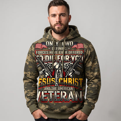 American Veteran Faith Shirt — Jesus Christ Veteran Graphic T-Shirt — Sweatshirt — Hoodie & Zip Hood - Custom Fan Apparel Image 6
