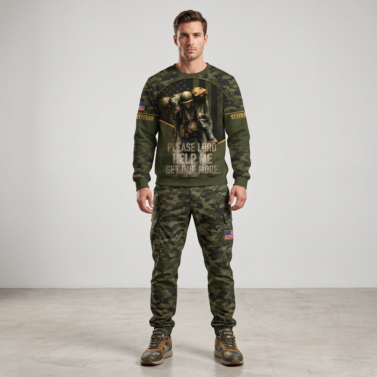 American Veteran Faith Shirt — Jesus Christ Veteran Graphic T-Shirt — Sweatshirt — Hoodie & Zip Hood - Custom Fan Apparel Image 6