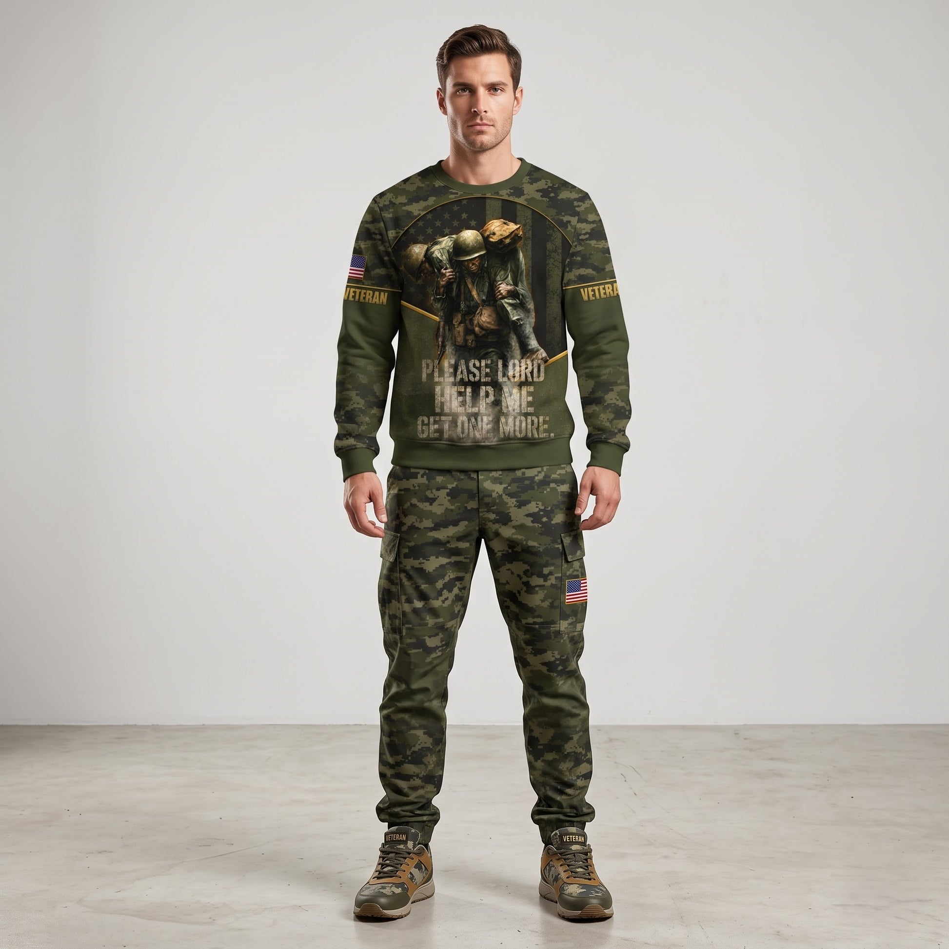 American Veteran Faith Shirt — Jesus Christ Veteran Graphic T-Shirt — Sweatshirt — Hoodie & Zip Hood - Custom Fan Apparel Image 6