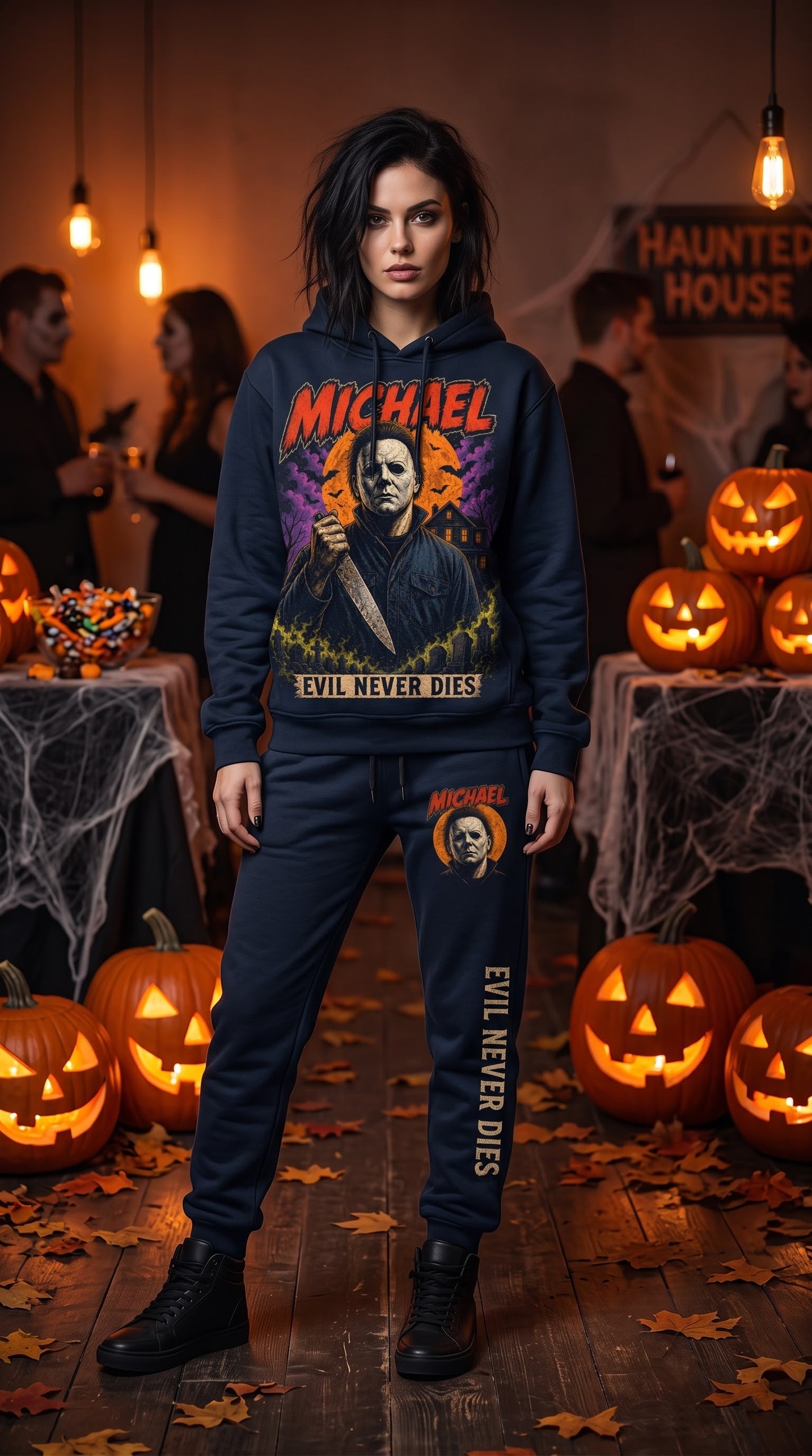 Horror Slashers Squad Halloween Hoodie & Pants Set