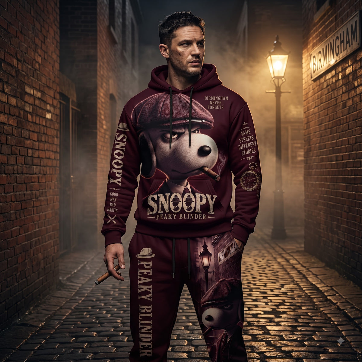 Limited Edition Snoopy Peaky Blinder Hoodie & Sweatpants Set