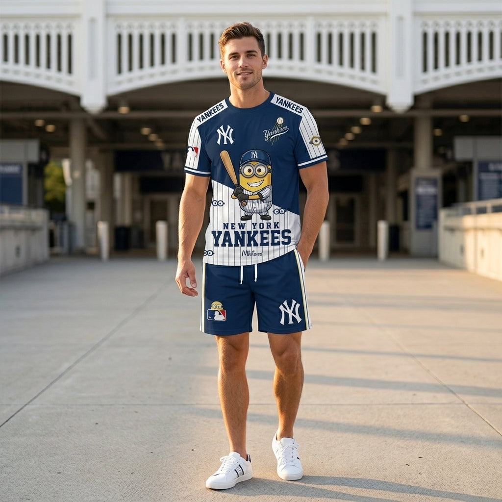 Minions MLB Baseball Fan Set — T-Shirt & Shorts | All 30 Teams Available - Custom Fan Apparel Image 8