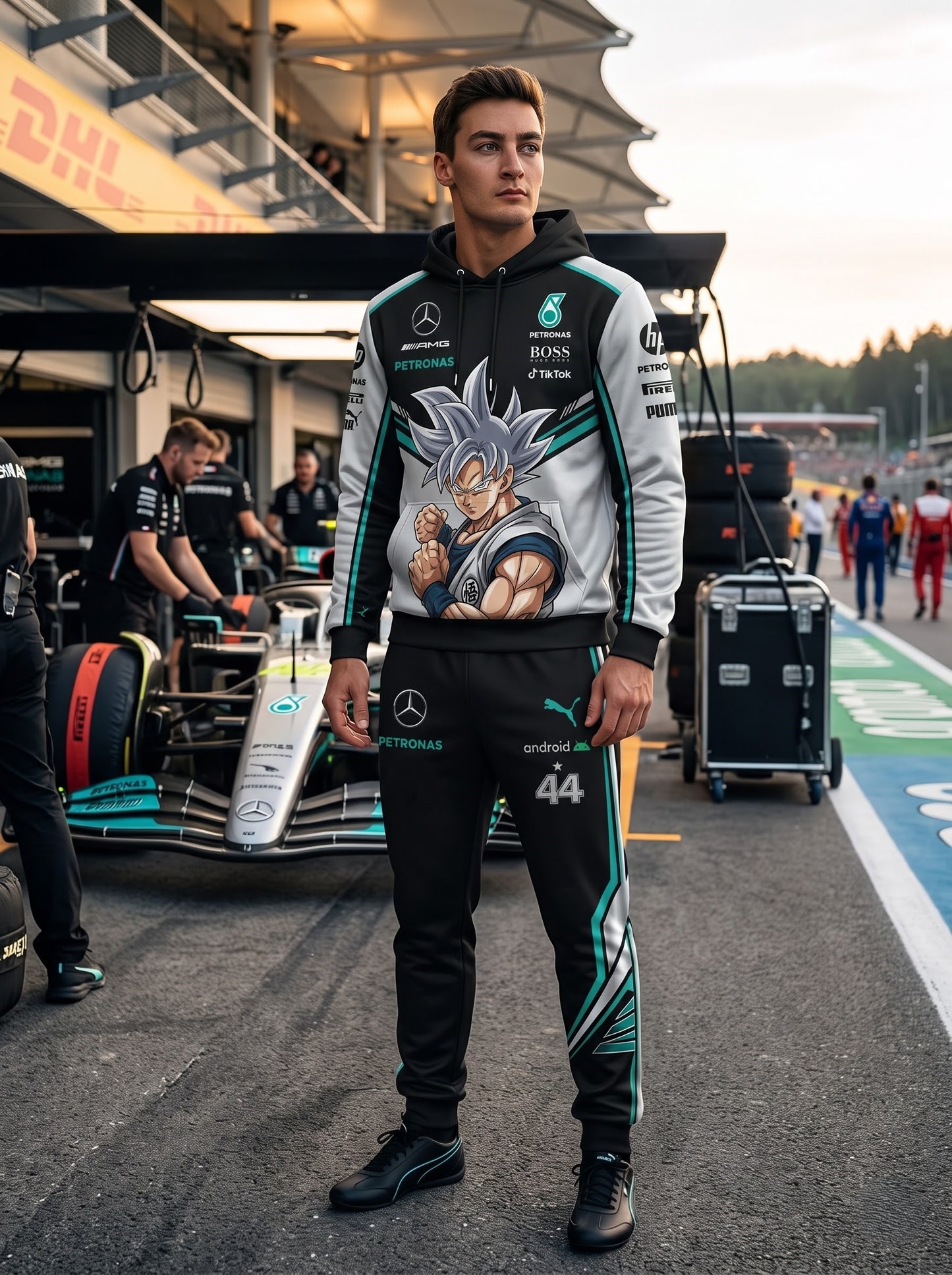 Sport Racing F1 x Son Goku Set — Hoodie & Sweatpants | 11 Formula Team Inspired Dragon Style