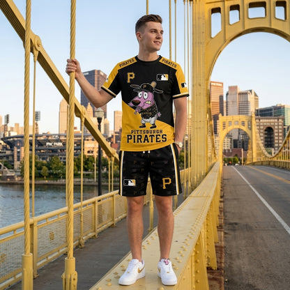 Sport Fan Set T-Shirt + Shorts, Cartoon Dog Baseball Inspired Outfit | All 30 Teams Available