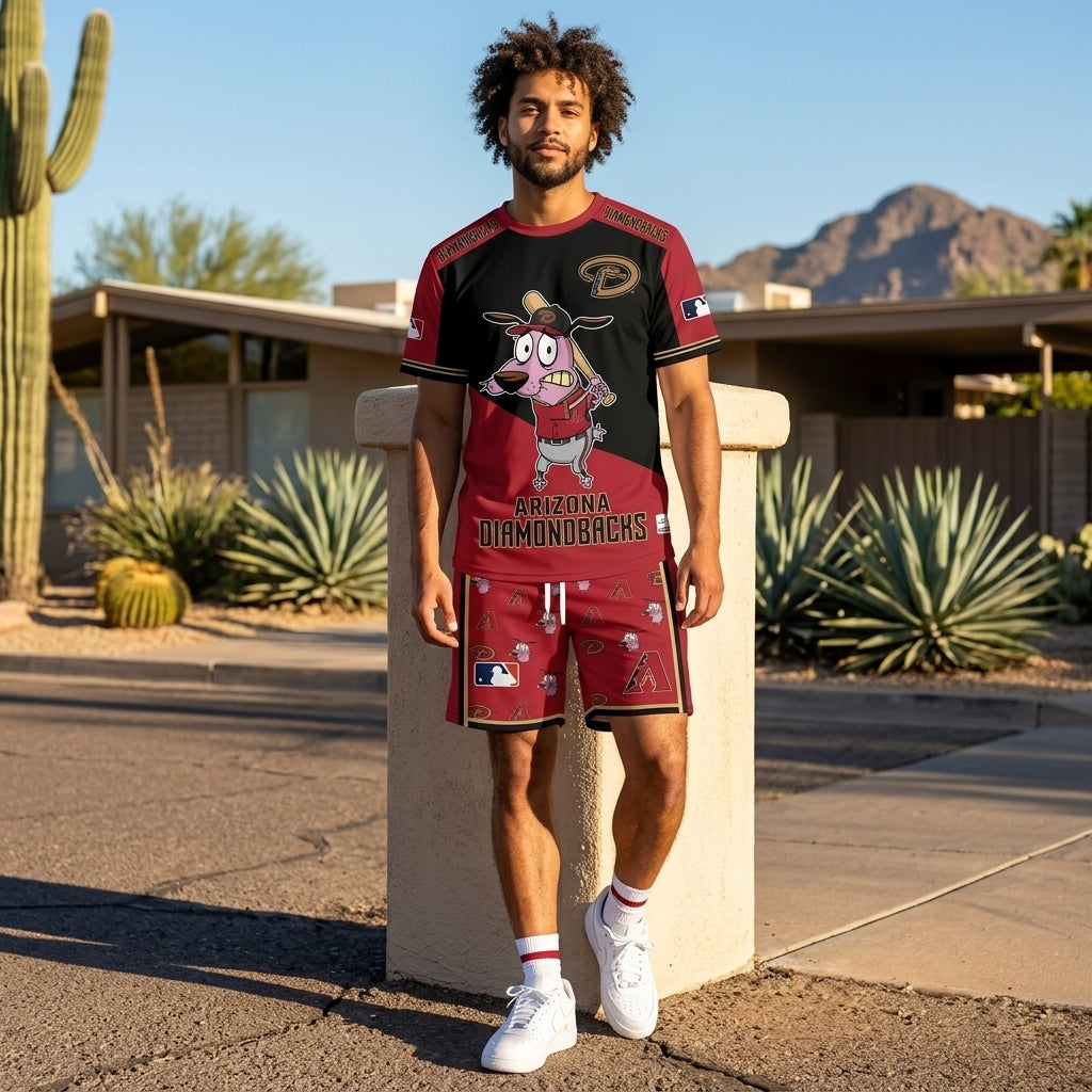 Sport Fan Set T-Shirt + Shorts, Cartoon Dog Baseball Inspired Outfit | All 30 Teams Available