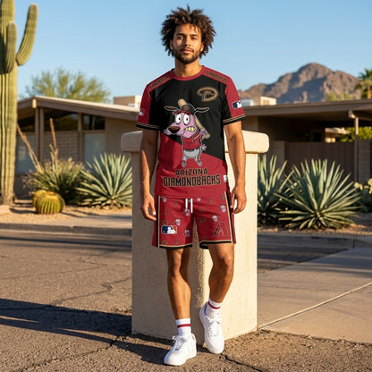 Sport Fan Set T-Shirt + Shorts, Cartoon Dog Baseball Inspired Outfit | All 30 Teams Available