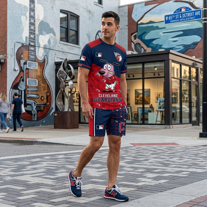 Sport Fan Set T-Shirt + Shorts, Cartoon Dog Baseball Inspired Outfit | All 30 Teams Available