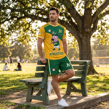 Sport Fan Set T-Shirt + Shorts, Cartoon Dog Baseball Inspired Outfit | All 30 Teams Available