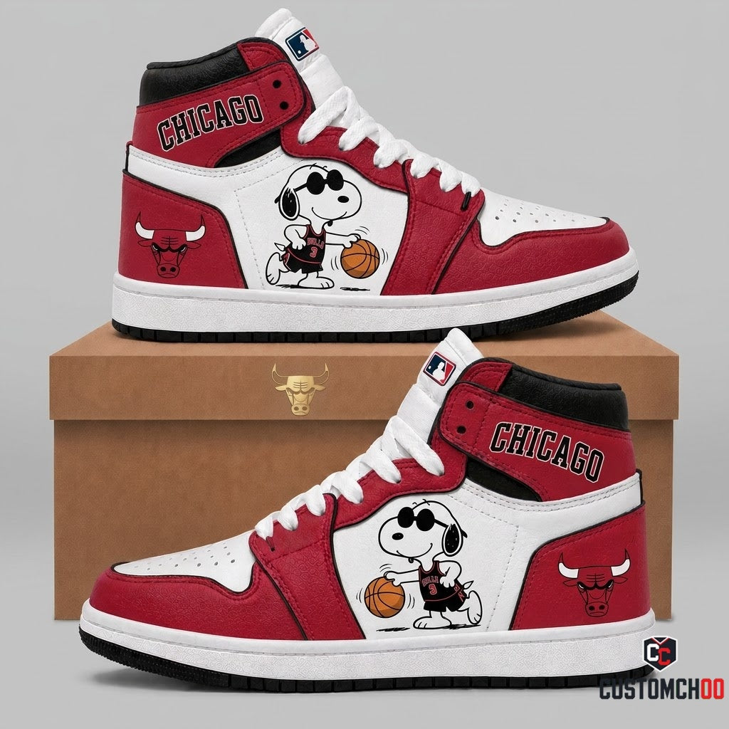 Snoopy NBA 30-Team Crossover Edition Canvas High Top Sneakers - Chicago Bulls