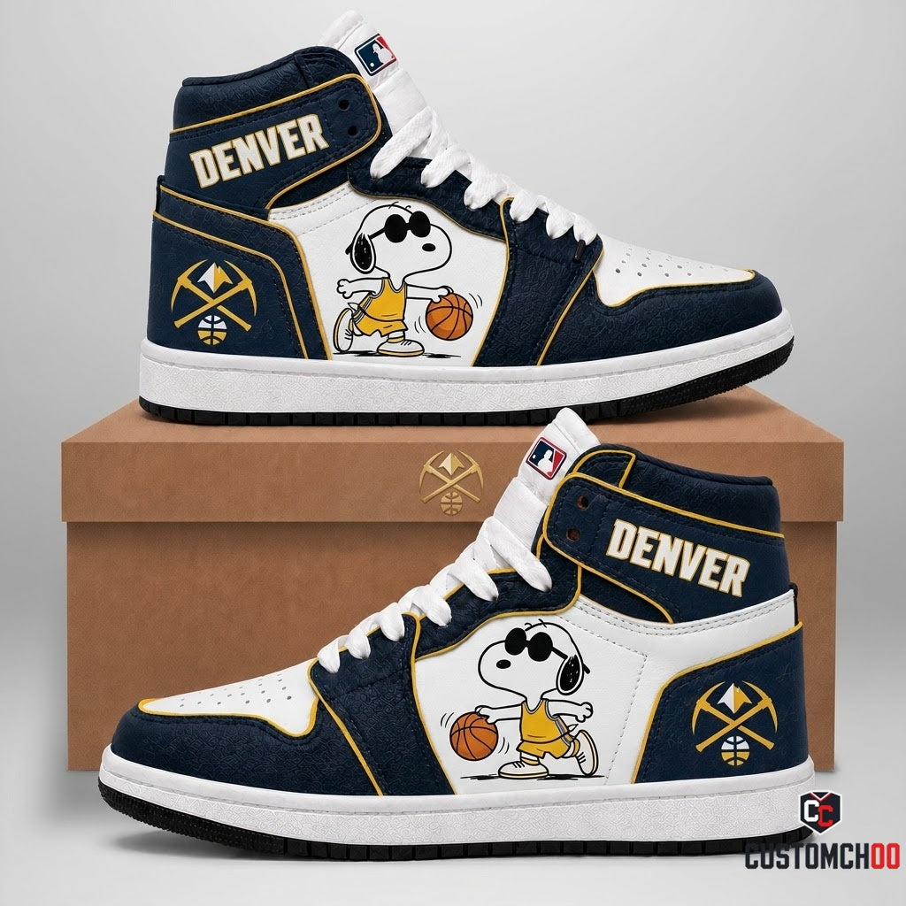 Snoopy NBA 30-Team Crossover Edition Canvas High Top Sneakers - Denver Nuggets