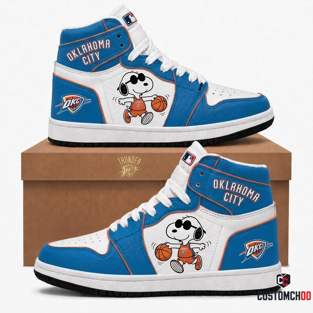 Snoopy NBA 30-Team Crossover Edition Canvas High Top Sneakers - Oklahoma City Thunder