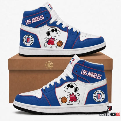 Snoopy NBA 30-Team Crossover Edition Canvas High Top Sneakers - LA Clippers