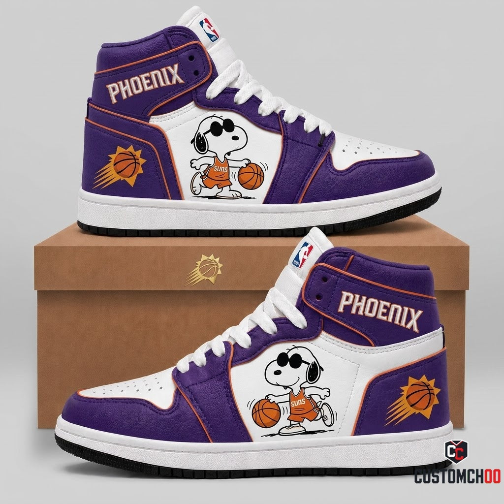 Snoopy NBA 30-Team Crossover Edition Canvas High Top Sneakers - Phoenix Suns
