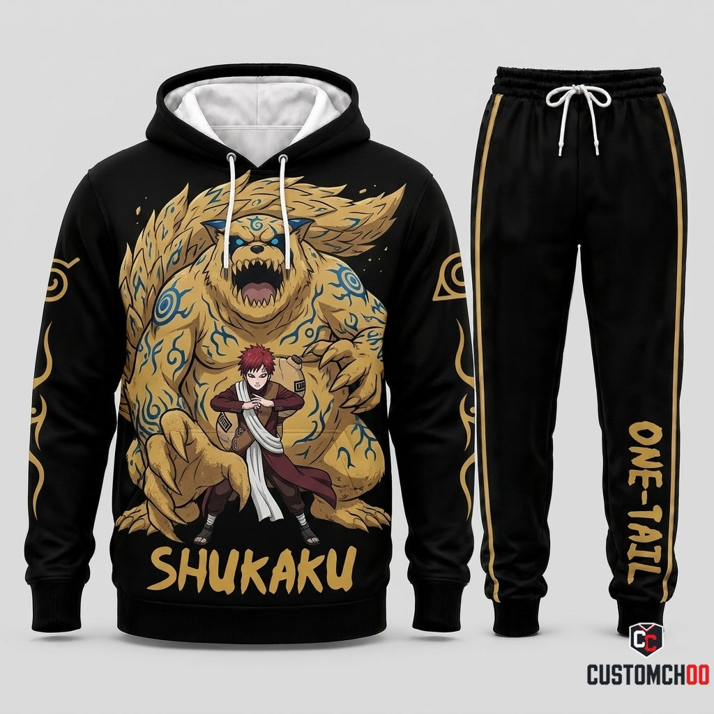 Gaara of the Sand Anime Tracksuit Set - Hoodie & Jogger Pants - 03. Shukaku Avatar