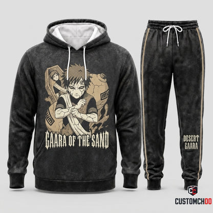 Gaara of the Sand Anime Tracksuit Set - Hoodie & Jogger Pants - 04. Vintage 90s