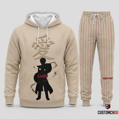 Gaara of the Sand Anime Tracksuit Set - Hoodie & Jogger Pants - 05. Clan Minimalist