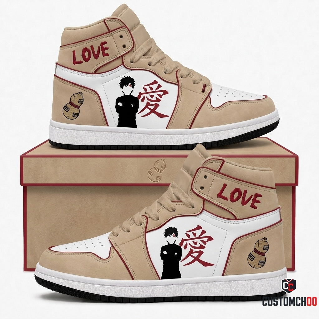 Gaara of the Sand Anime Canvas High Top Sneakers - 05. Clan Minimalist