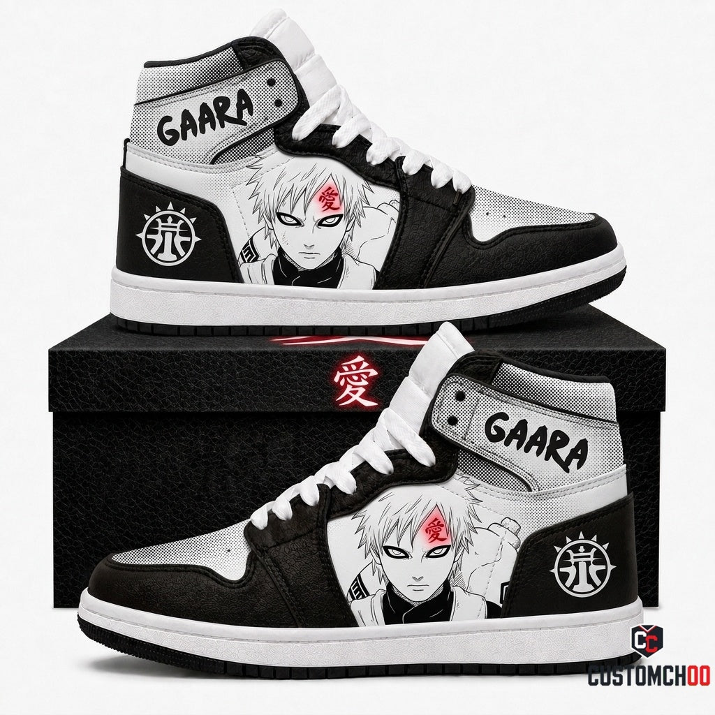 Gaara of the Sand Anime Canvas High Top Sneakers - 06. Manga Screentone