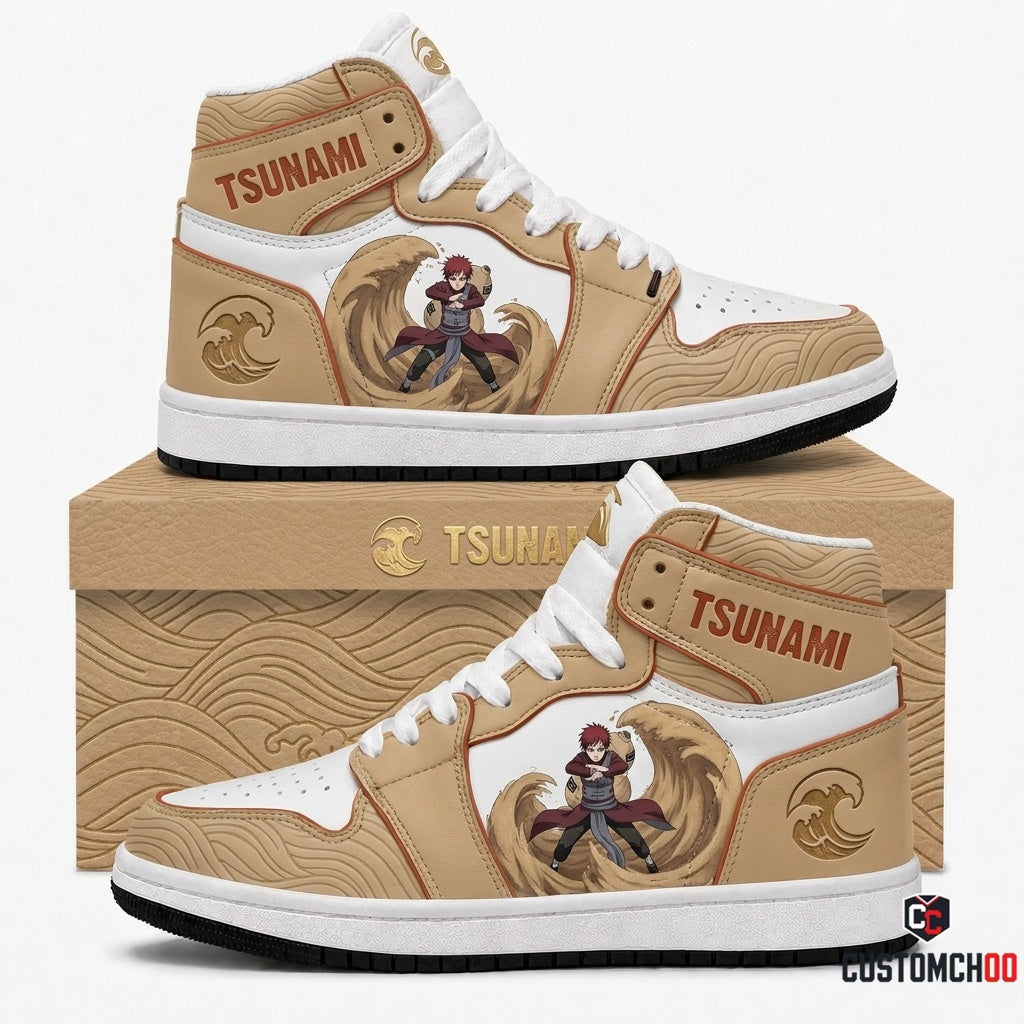 Gaara of the Sand Anime Canvas High Top Sneakers - 07. Sandtsunami Blast
