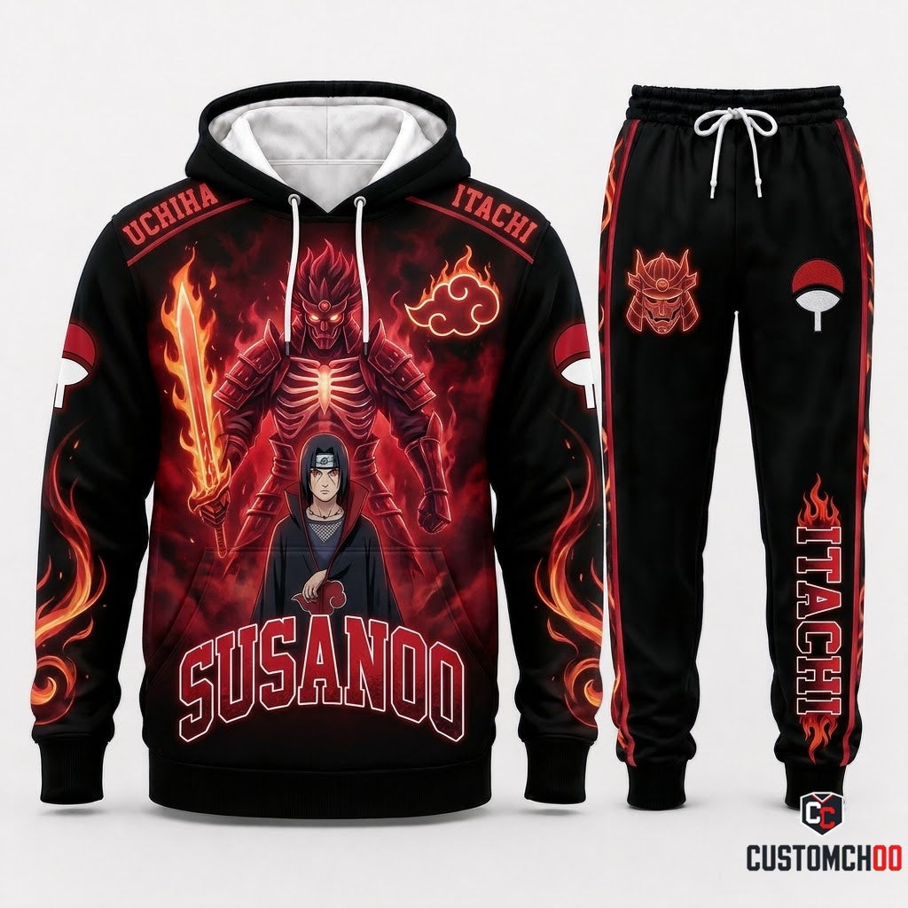 Itachi Uchiha Anime Tracksuit Set - Hoodie & Jogger Pants - 03. Susanoo Avatar