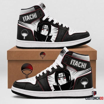 Itachi Uchiha Anime Canvas High Top Sneakers - 06. Manga Screentone