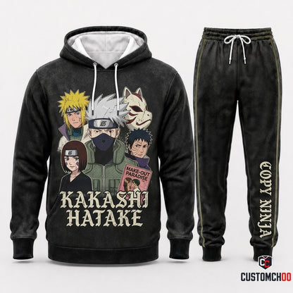 Kakashi Hatake Anime Tracksuit Set - Hoodie & Jogger Pants - 04. Vintage 90s