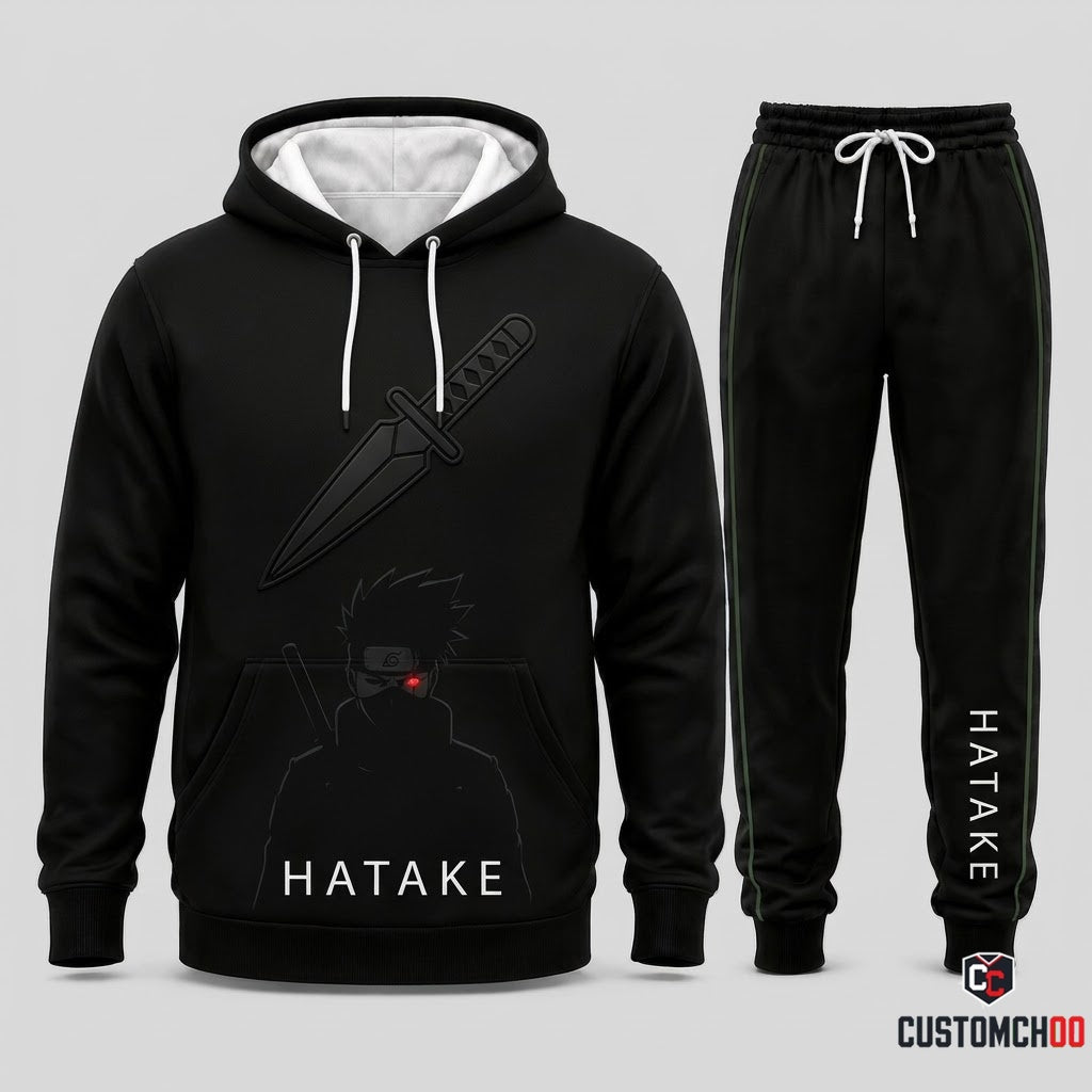 Kakashi Hatake Anime Tracksuit Set - Hoodie & Jogger Pants - 05. Clan Minimalist