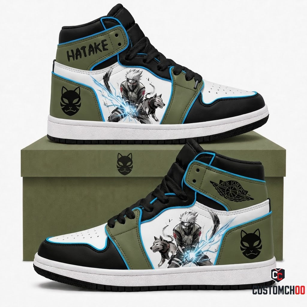 Kakashi Hatake Anime Canvas High Top Sneakers - 01. Sumie Raikiri