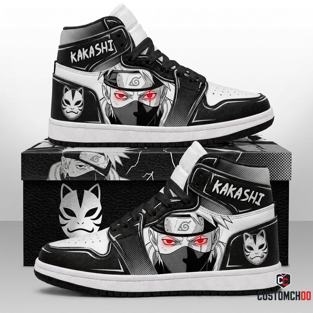 Kakashi Hatake Anime Canvas High Top Sneakers - 06. Manga Screentone