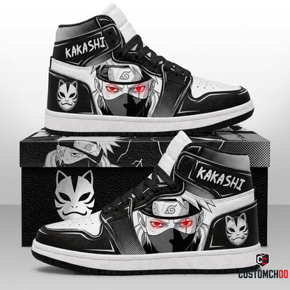 Kakashi Hatake Anime Canvas High Top Sneakers - 06. Manga Screentone