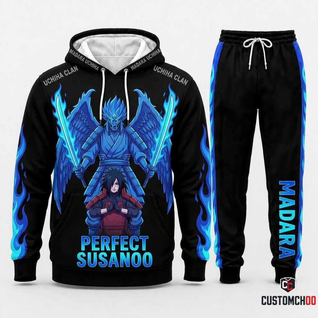 Madara Uchiha Anime Tracksuit Set - Hoodie & Jogger Pants - 03. Perfect Susanoo