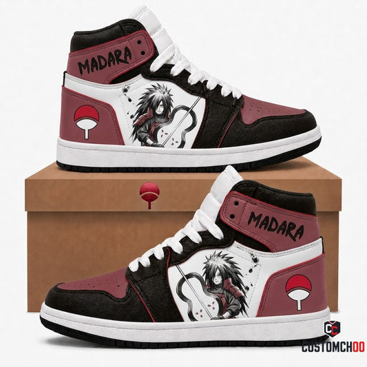 Madara Uchiha Anime Canvas High Top Sneakers - 01. Sumie Warrior