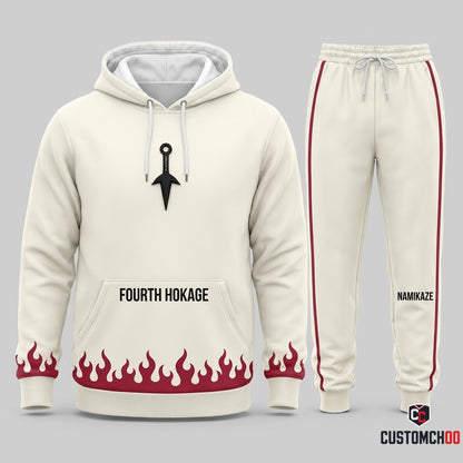 Minato Namikaze Anime Tracksuit Set - Hoodie & Jogger Pants - 05. Clan Minimalist