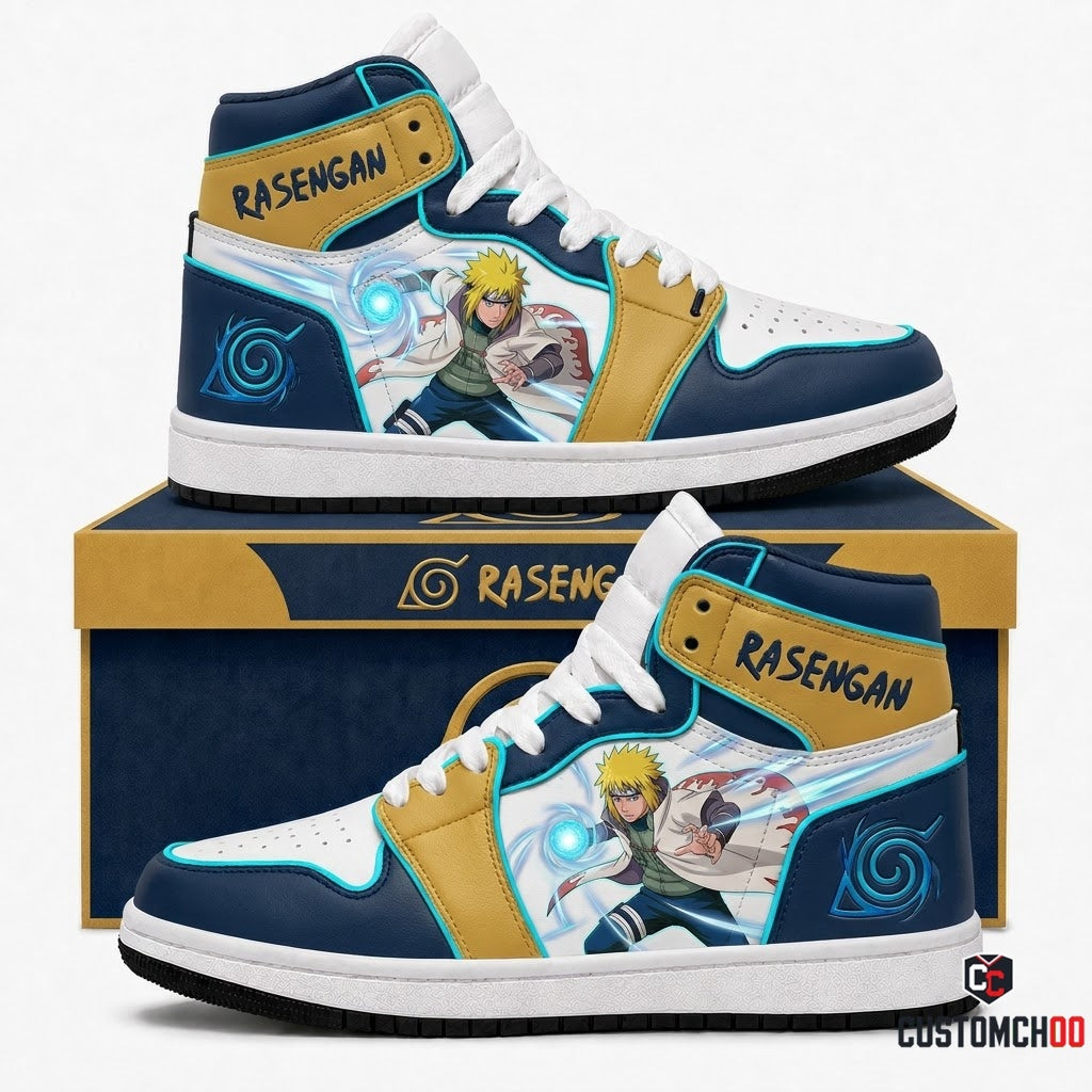 Minato Namikaze Anime Canvas High Top Sneakers - 07. Rasengan Blast