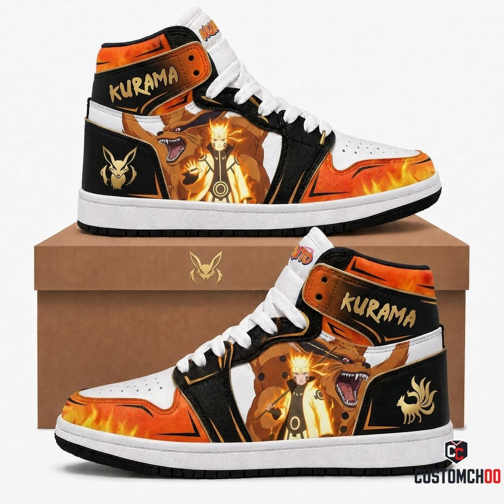 Naruto Uzumaki Anime Canvas High Top Sneakers - 03. Kurama Avatar