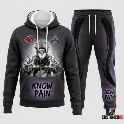 Pain (Nagato) Anime Tracksuit Set - Hoodie & Jogger Pants - 01. Sumie Shinratensei